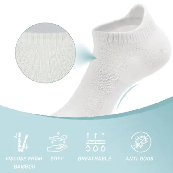 SERISIMPLE Women Ultra Thin Socks Viscose Bamboo Low Cut No Show Anti Odor Arch Support Mesh Socks 5 Pairs image {13}