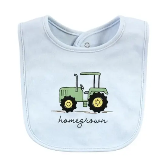 Hudson Baby Infant Boys Cotton Bibs, Boy Farm, One Size image {2}