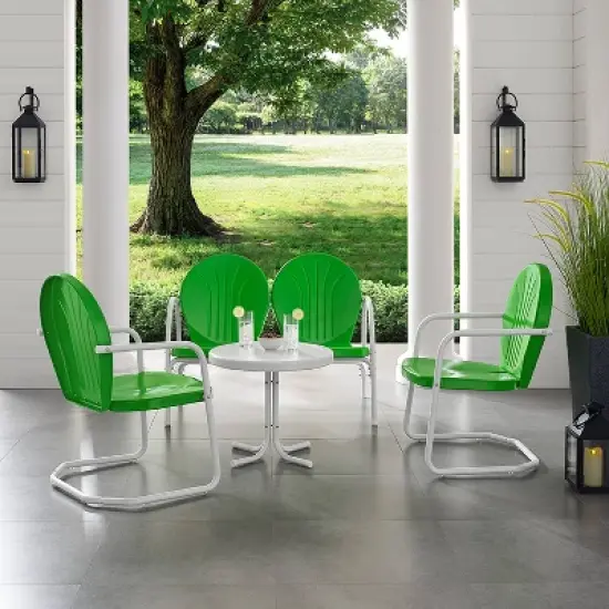 Griffith 4pc Outdoor Conversation Set - Kelly Green - Crosley image {2}