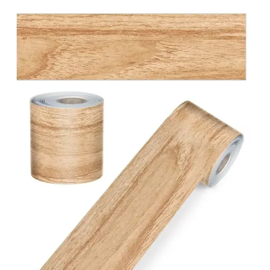 Carson Dellosa Education Grow Together Light Wood Grain Rolled Straight Bulletin Board Borders, 65 Feet Per Roll, Pack of 3 image {2}