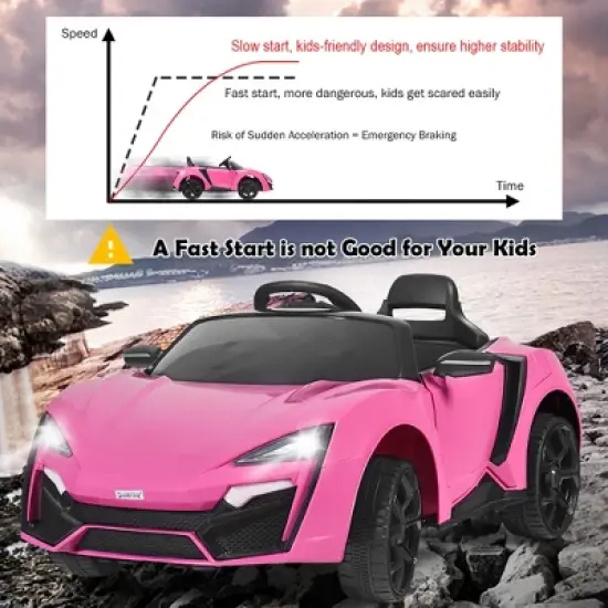 Costway 12V Kids Ride On Car 2.4G RC Electric Vehicle w/ Lights MP3 Openable Doors White\Black\ Red\Pink image {5}