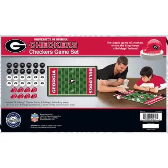 MasterPieces Officially licensed NCAA Georgia Bulldogs Checkers Board Game for Families and Kids ages 6 and Up image {3}