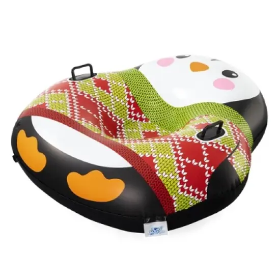 Bestway H2OGO! Inflatable Winter Snow Tube 1 Person Riding Sled with Emergency Repair Patch image {1}