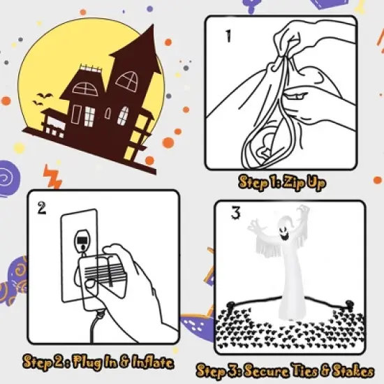 Costway 5FT or 6FT or 12FT Halloween  Decoration with LED Lights  Yard Decoration image {9}