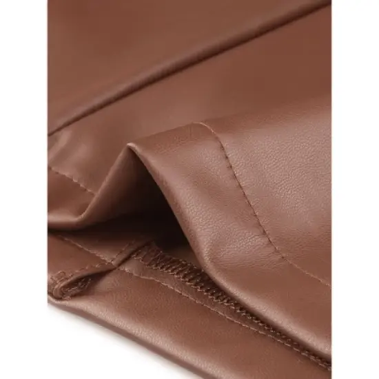 Agnes Orinda Women's Plus Size Fashion Outfits Sleeveless Lapel PU Jacket Vests image {4}