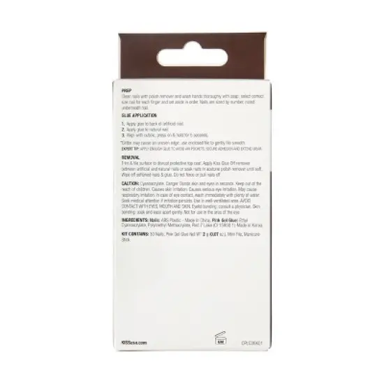 KISS Products Classy Premium Long Square Glue-On Fake Nails - Stunning! - 33ct image {6}