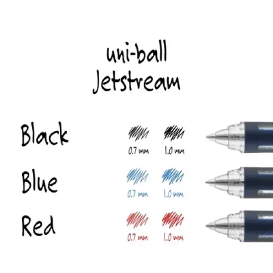 uni-ball Jetstream Stick Ballpoint Pen Bold 1mm Black Ink Black Barrel 33921 image {3}