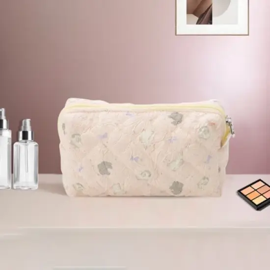 Unique Bargains Purple Bow Rabbit Makeup Bag Pink 1 Pc image {4}