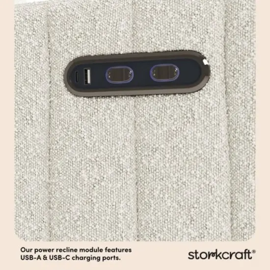 Storkcraft Kyoto Power Recliner Swivel Glider with Dual USB Charging image {5}