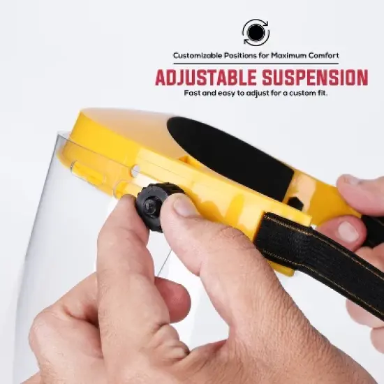 Bison Life Clear Face Shield, Reusable & Lightweight Face Protection, One Size, Yellow - 2 Pack image {4}