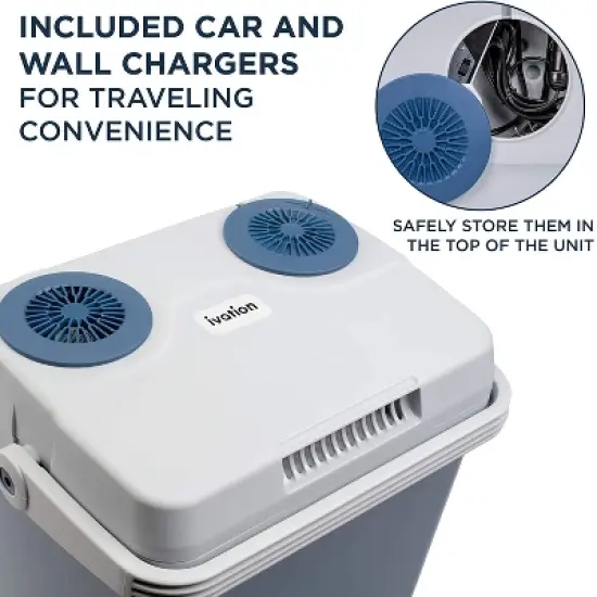 Ivation 25 L Portable Electric Cooler, Camping Fridge with Car Adapter image {3}