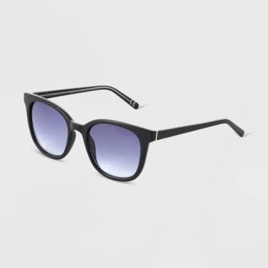 Women's Crystal Plastic Square Sunglasses - Universal Thread&trade; Black image {2}