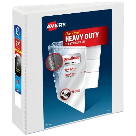Avery Heavy-Duty View Binder, 3" EZD Rings, 1 White Binder (79193) image {8}
