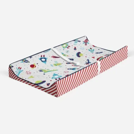Bacati - Space Multicolor Boys Cotton Changing Pad Cover image {1}