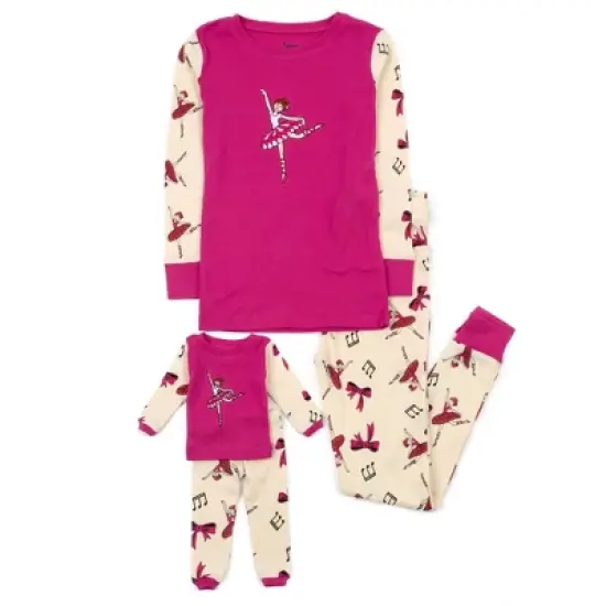 Leveret Girl and Doll Matching Cotton Pajamas image {2}