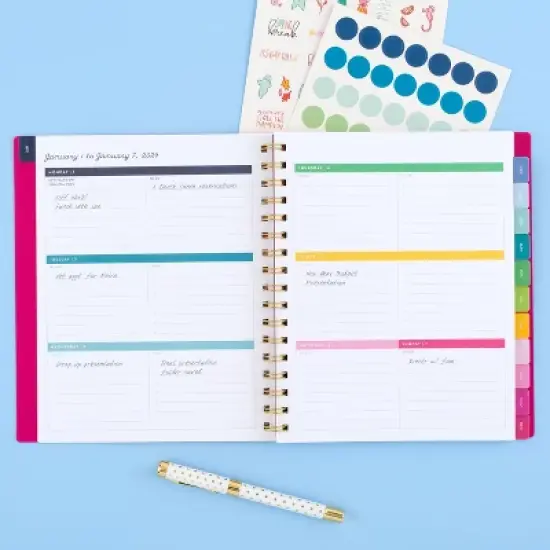 Emily Ley 2024 Planner 8.875"x7.875" Weekly/Monthly Solid Pink image {1}