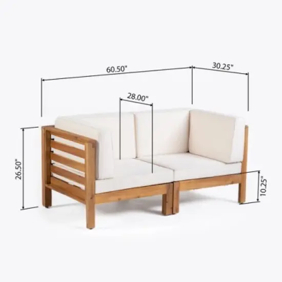 Syemin Patio Seating Sets Outdoor, Featuring Unique Design, Ideal for Chats, Perfect for Gardens, Living Spaces, Beige, 60.5"*30.25"*26.5" image {1}