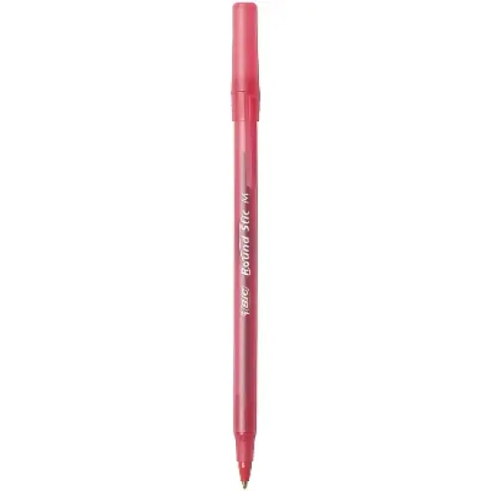Bic Round Stic Xtra Precision & Xtra Life Ballpoint Pen Red Ink 1mm Medium Dozen GSM11RD image {3}