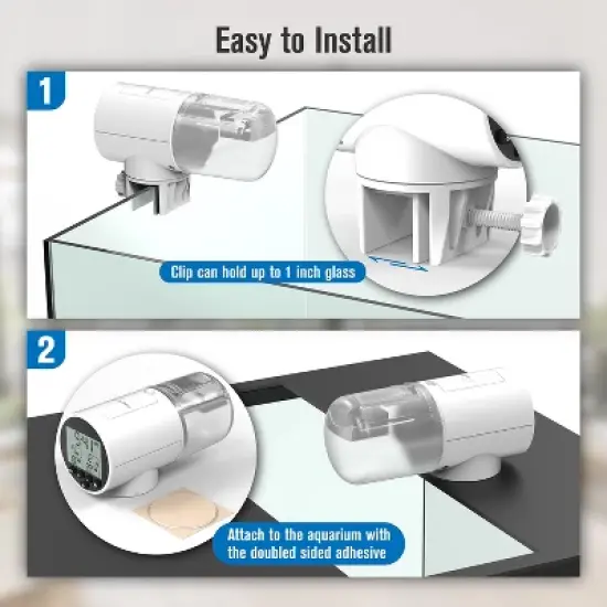 JuzPetz 200ml Automatic Fish Feeder Dispenser for Aquarium, Digital Display & Programmable Settings, Large Capacity Auto Turtle Fish Feeder Small Tank image {5}