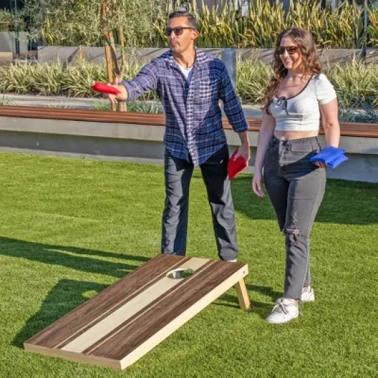 GoSports 4 x 2 ft Regulation Size Wood Cornhole Board Set - 2 Boards, 8 Bean Bags, Carrying Case and Game Rules image {1}