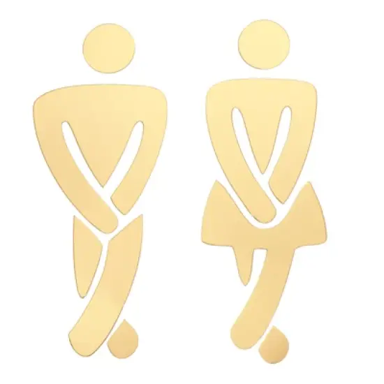 Unique Bargains Self-Adhesive Decor Office Business Men Women Restroom Signs 1 Set image {7}