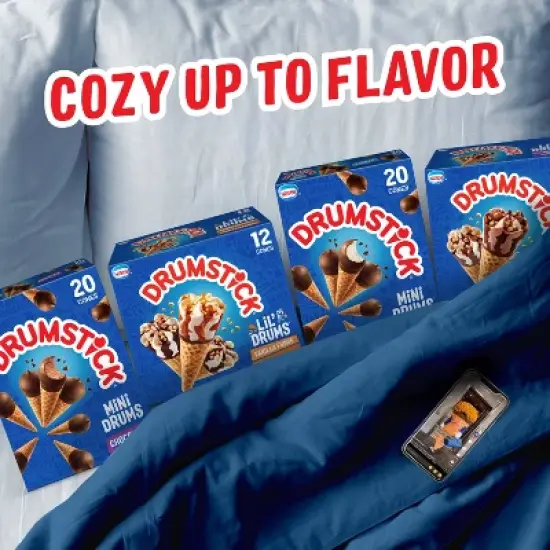 Nestle Drumstick Chocolate Mini Frozen Sundae Cones - 16.9 fl oz/20ct image {6}