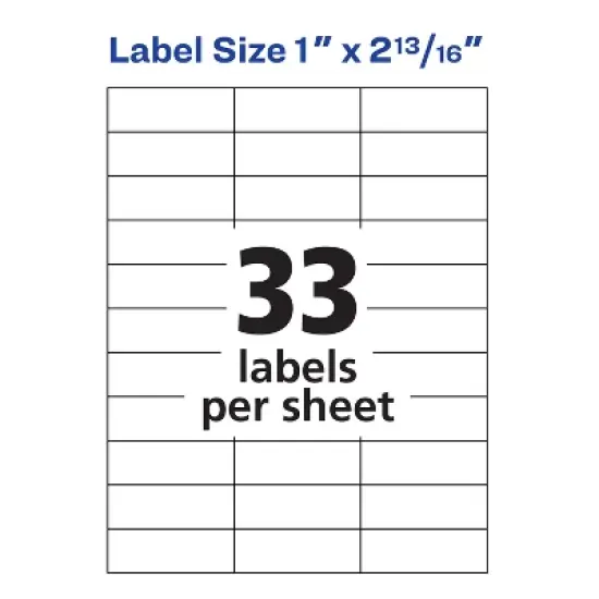 Avery Address Labels for Copiers, 1" x 2-13/16", 3,300 White Labels (5351) image {3}