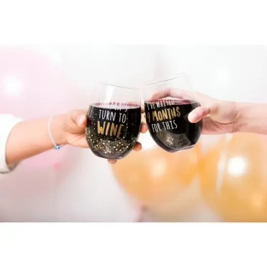 Pearhead Wine Glass - I've Waited 9 Months for This Motherhood - 16oz image {3}