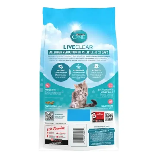 Purina ONE LiveClear Chicken Flavor Kitten Dry Cat Food - 2.8lb image {1}