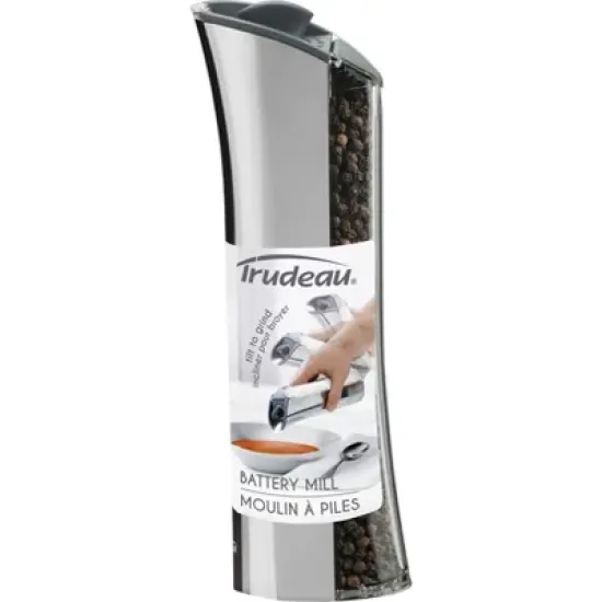 Trudeau 8" Graviti Plus Pepper Mill Chrome Finish image {1}