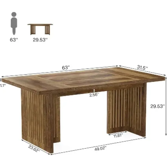 Tribesigns 63-Inch Executive Desk, Large Computer Desk, Modern Study Writing Table Workstation Business Furniture for Home Office image {2}