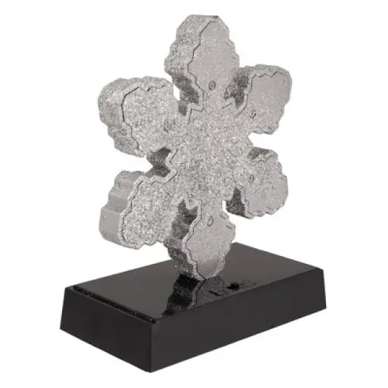 Northlight LED Lighted Glittered Snowflake Christmas Stocking Holder - 7" - Silver Finish image {3}