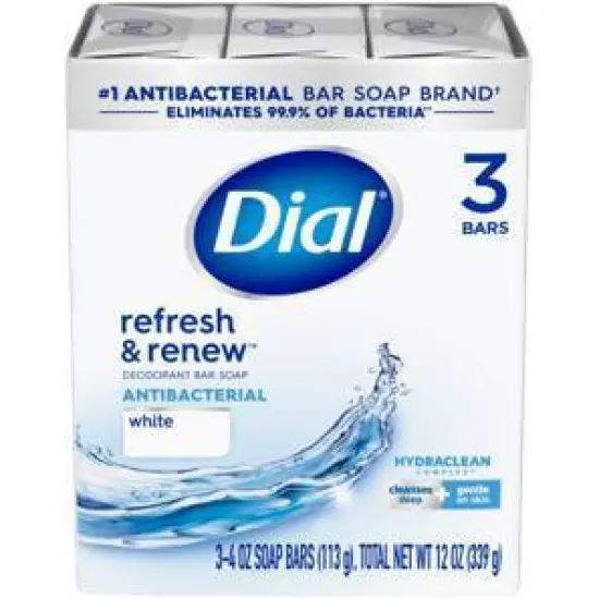 Dial Antibacterial Deodorant White Bar Soap - 3pk image {10}