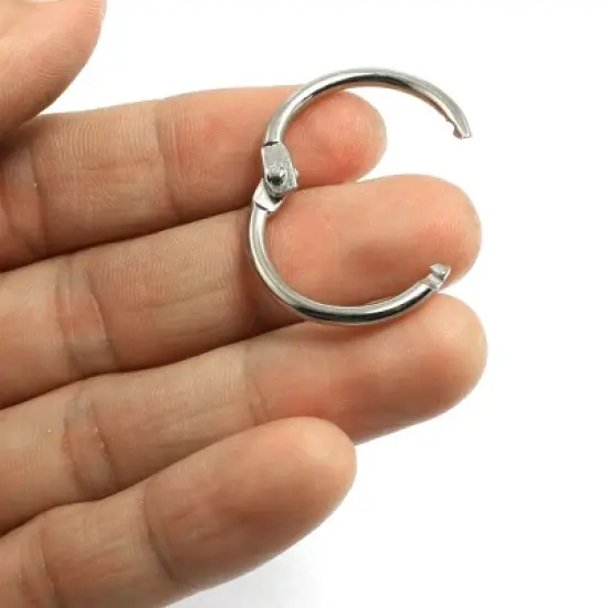 Unique Bargains 5 Pcs Silver Tone Metal 0.9" Loose Leaf Bundle Book Rings Keyrings image {2}