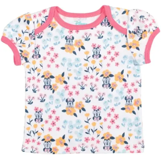 Disney Minnie Mouse Newborn Baby Girls 15 Pc Set Sleep N' Play Coverall Bodysuit Tee Pants Bibs Hat Mitts Blanket 0-6 Months image {8}