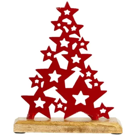 Northlight Tree of Stars Metal Christmas Decoration - 8.75" - Red image {5}