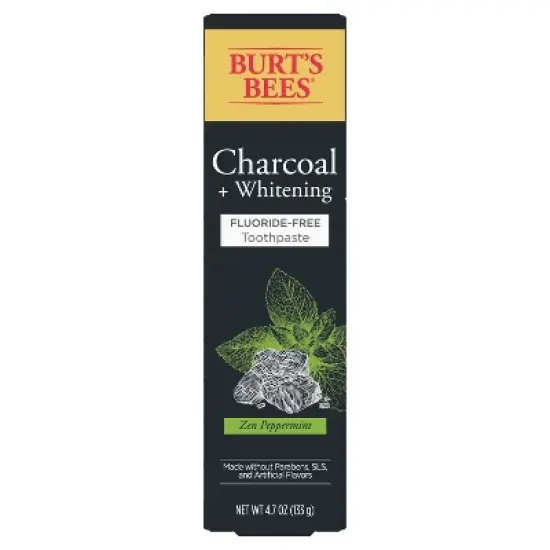 Burt's Bees Toothpaste, Natural Flavor, Charcoal Fluoride-Free Toothpaste, Zen Peppermint, 4.7 oz image {8}