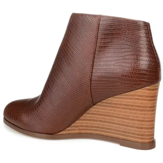 Journee Collection Womens Glam Tru Comfort Foam Inside Zip Wedge Booties image {6}