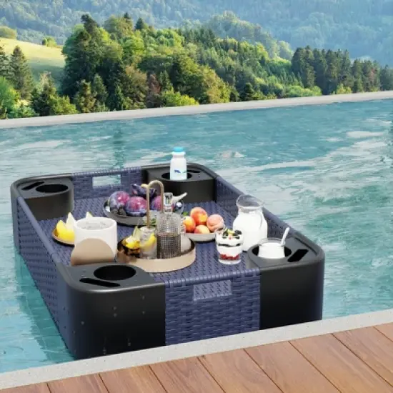 YARDSIGHT Aluminum Frame Floating Tray:Design for Pool Floats, Sandbars, Spas, and Parties , Perfect for Serving Drinks and Brunch. image {5}