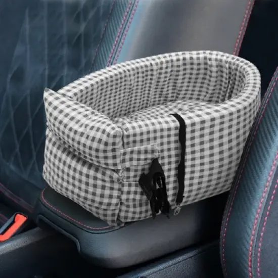 Unique Bargains Plaid Style Dog Car Seat image {1}
