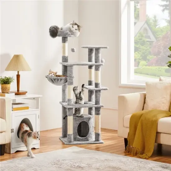 Yaheetech 56.5inch Multilevel Cat Tree Cat Tower with Scratching Posts image {1}