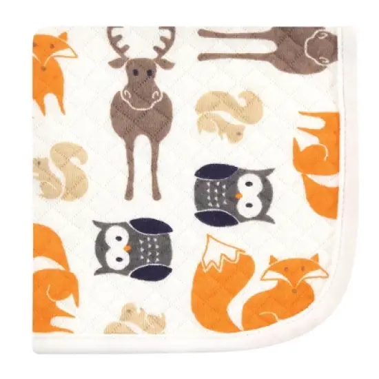 Hudson Baby Infant Boy Quilted Cotton Washcloths, Boy Forest, One Size image {1}