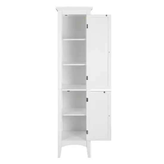 Teamson Home Glancy Wooden Tall Tower Cabinet with Storage, White image {6}