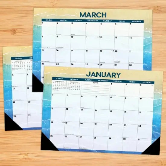 Willow Creek Press 17"x12" 2026 Beaches Small Monthly Deskpad image {1}