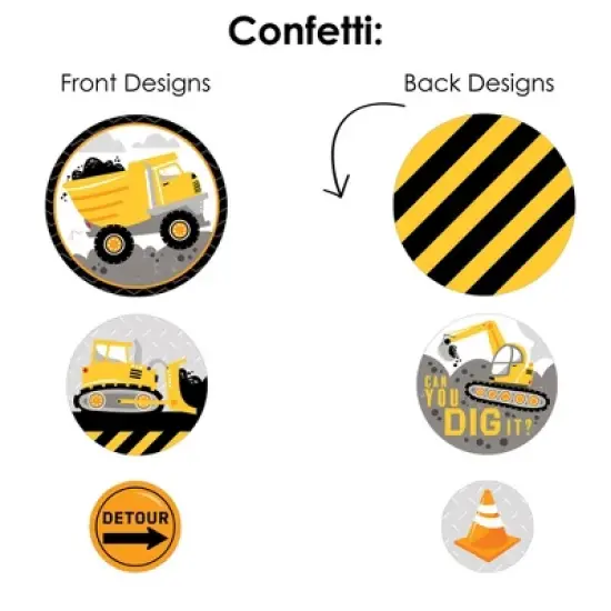 Big Dot of Happiness Dig It - Construction Party Zone - Baby Shower or Birthday Party Decor and Confetti - Terrific Table Centerpiece Kit - Set of 30 image {5}