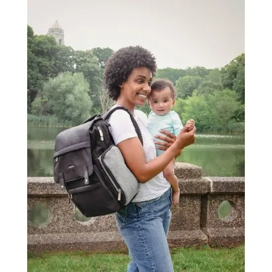 Eddie Bauer Crosstown Cascade Back Pack Diaper Bag - Black/Gray image {10}