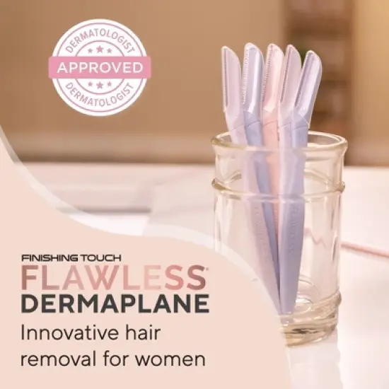 Finishing Touch Flawless Dermaplane Facial Exfoliator and Hair Remover for Women - 6ct image {3}