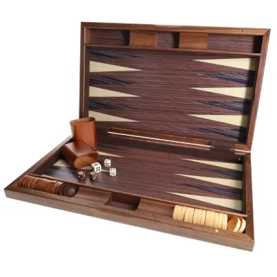 WE Games Travel Wood Inlaid Backgammon Board Game Set - 19 in. image {4}