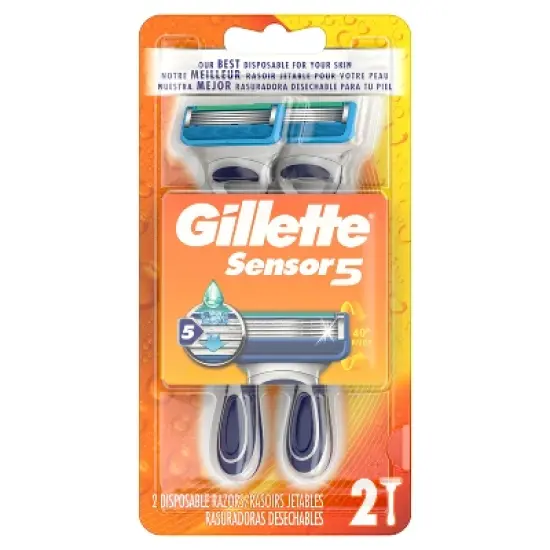 Gillette Sensor Men's 5 Blade Disposable Razors - 2ct image {3}