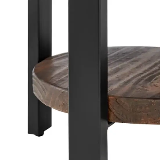 27" Pomona Diameter Round End Table Rustic Natural - Alaterre Furniture image {4}